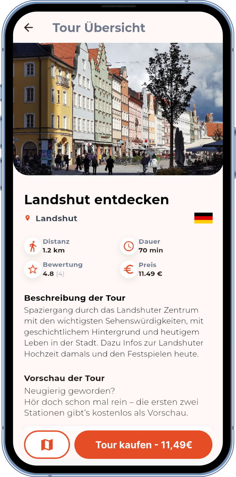 App Screenshot Tour Übersicht
