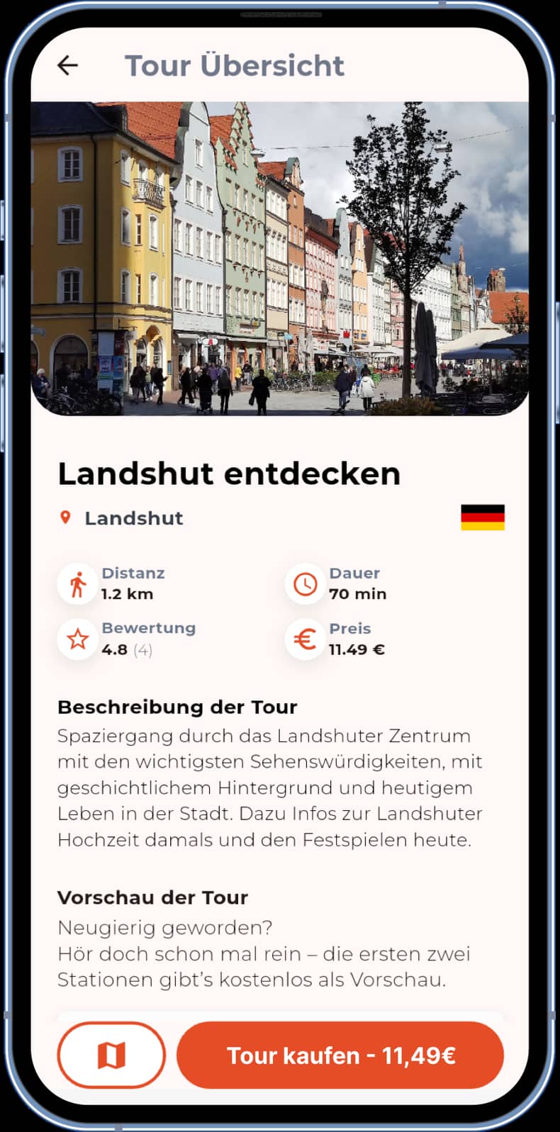 App Screenshot Tour Übersicht